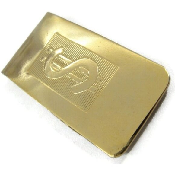 Vintage Dollar $ Sign Money Clip Men Wallet ID Credit Card Holder - Picture 1 of 11